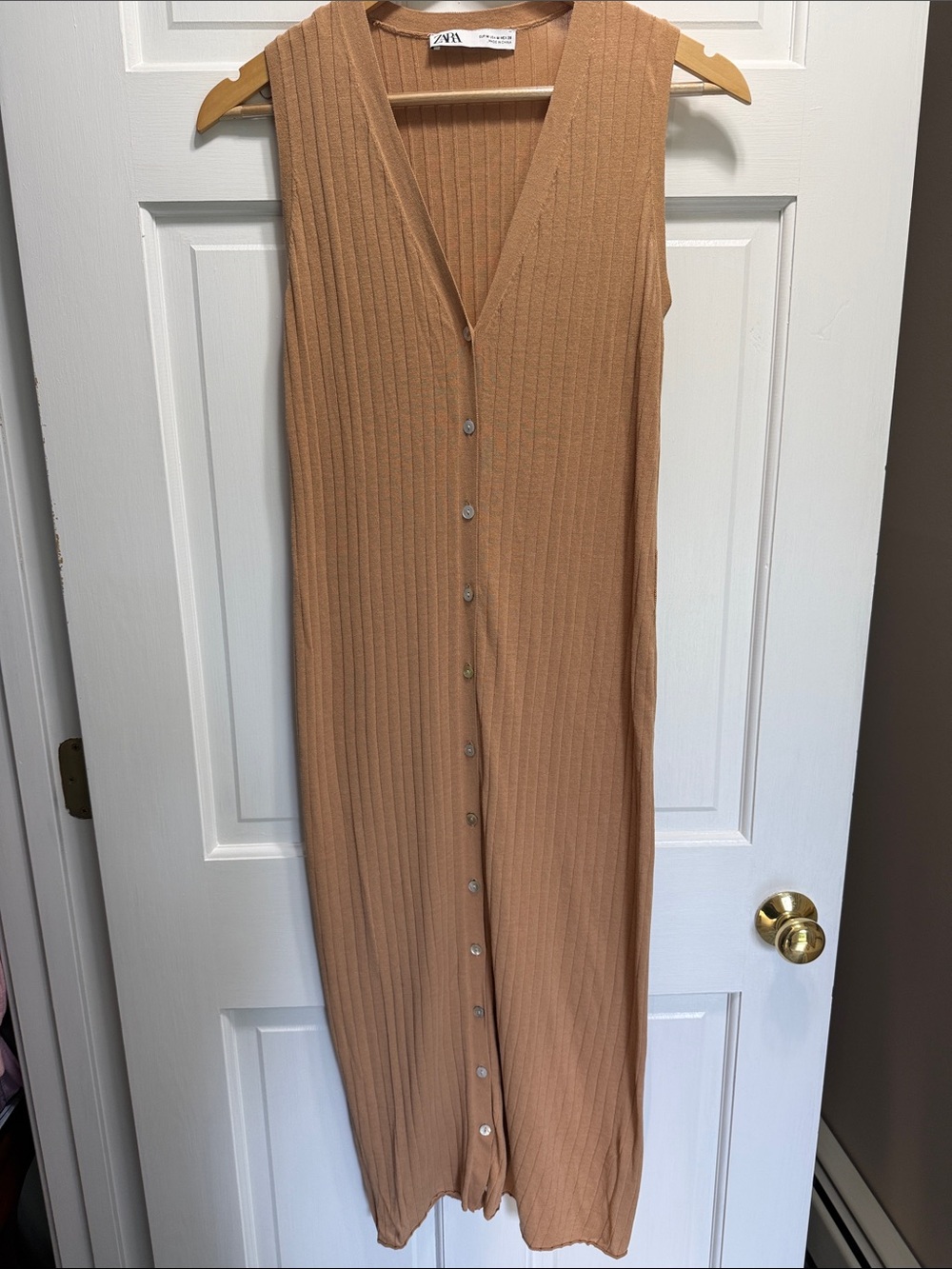 Zara camel colored ribbed dress
